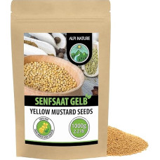 Alpi Nature Mustard Seeds Yellow White 1 kg Mustard Seeds Yellow Mustard Seeds Mustard for Seasoning and Cooking