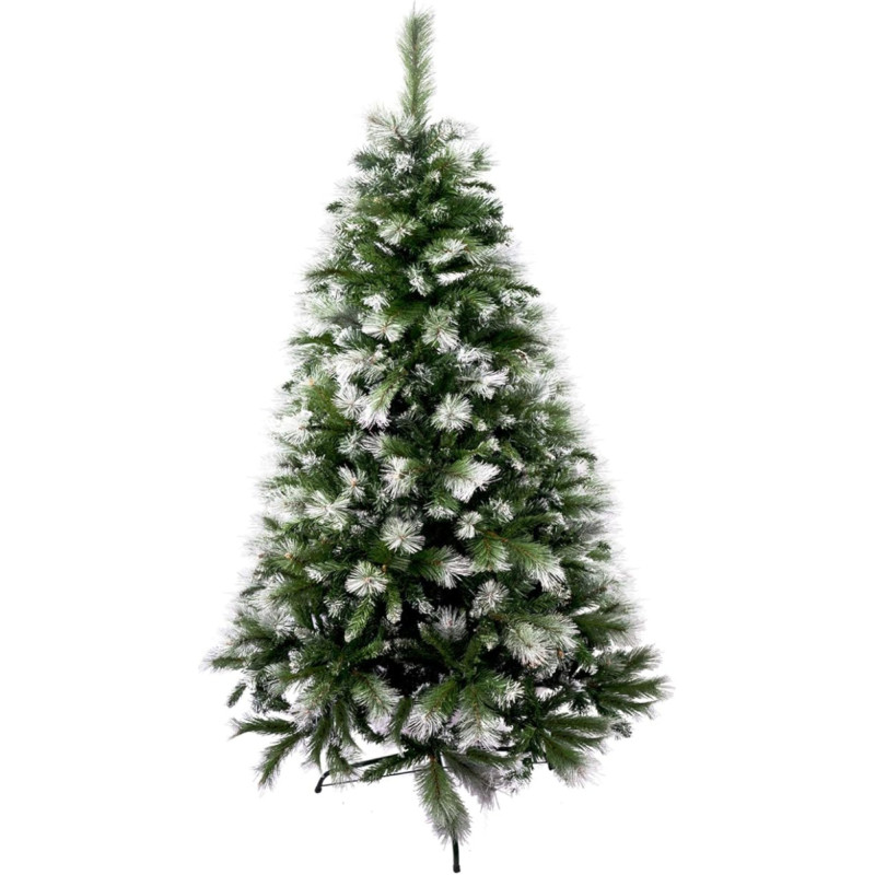 SOLAGUA NAVIDAD Dirbtinė Kalėdų eglutė su papildomu užpildu, kombinuota dvigubų lapų eglė 150-240 cm su metaline atrama (sniegas, 150 cm, 418 viršūnėlių)