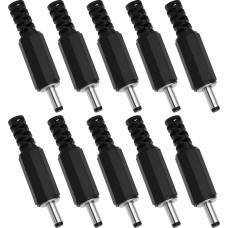 Nuolatinės srovės kištukas DC 1,3 x 3,5 mm vyriškas ABS koaksialinio kištuko adapteris 1,3 x 3,5 mm nuolatinės srovės lizdas, skirtas mažiems elektronikos projektams, planšetinių kompiuterių įkrovimo prievadams, 10 vnt.
