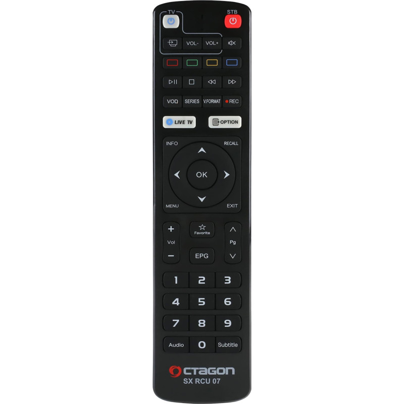 Octagon SX RCU 07 originalus nuotolinio valdymo pultas (naujas modelis), skirtas SX887, SX888, SX889, SX988, SFX6008, IP HD, IP8 4K - funkcija 
