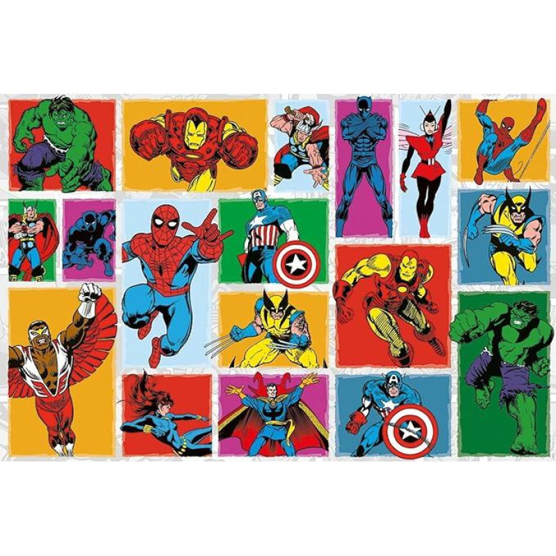 Nathan 12001549 Dėlionė 3000 dalių Retro Marvel suaugusiems ir vaikams nuo 14 metų Aukštos kokybės dėlionė Puiki integracija Mano herojų kolekcija