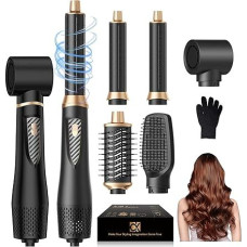 UKLISS Airstyler 5 in 1 Hairstyler Set, Pro Föhnbürste Set, Ionen Haartrockner Haarstyler mit 32mm Auto-Lockenstab Wrap | für Volumen, Trocknen, Glätten & Locken für Alle Haartypen
