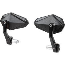 FENRIR E24 Handlebar End Mirror, Motorcycle Mirror, Side Mirror, Rear View Mirror, E Tested, Anti-Glare Protection, Black, CNC for Naked Bike, Scooter, Supersport Z900, MT07, MT09, MT10, GSXS750, S1000R, F900R, R1250R, CB500F, CB750