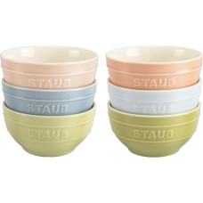 STAUB Ceramique Macaron Bowls, 400 ml, Cereal Bowls, Serving Bowls, Dessert Bowls, Mixed Colours, Ceramic, 12 cm, Set of 6