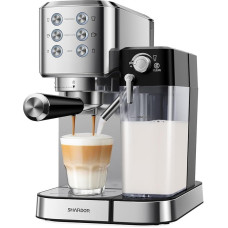 SHARDOR Automatic Espresso Machine, 1350 W Coffee Machines, 20 Bar Portafilter Machine with Milk Frother, with Portafilter, Professional Coffee Machine for Espresso Cappuccino Latte Macchiato