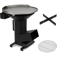 Onlyfire Outdoor Rocket Stove 3 in 1 Multifunctional Camping Stove with Grill Grate and Grill Plate for Camping, Cooking