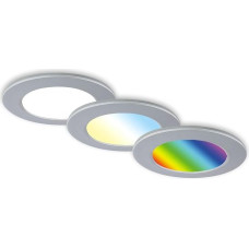 BRILONER - 3 vonios kambario įleidžiami taškiniai LED šviestuvai su nuotolinio valdymo pulteliu, reguliuojami nuo šiltai baltos iki šaltai baltos spalvos, spalvota RGB+W šviesa, LED taškiniai šviestuvai, lubų taškiniai šviestuvai, taškiniai šviestuvai, įl