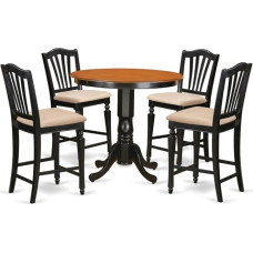 Dining Height Set - Dining Table and Tall Dining Chairs JACH5-BLK-C Black Cherry Finish