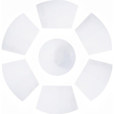 7-teiliges PVC-Tischset-Set mit runder Mittelmatte, rutschfest, hitzebeständig, für Küche, Esszimmer, graue Platzsets, 29 x 43 cm (weiß)