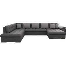 Mirjan24 Niko Bis Kampinė sofa Dizaino sofa su miegamąja funkcija ir po lova esančia saugykla. U formos sofa, didelis spalvų pasirinkimas. -