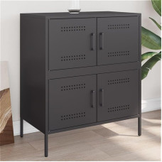 Sideboard saugojimo spinta Šoninė spinta Bufetinė spinta gyvenamajam kambariui Miegamasis arba virtuvė Metalinis rėmas Daugiafunkcinė spinta Pramoninis stilius Juoda 68 x 39 x 79 cm
