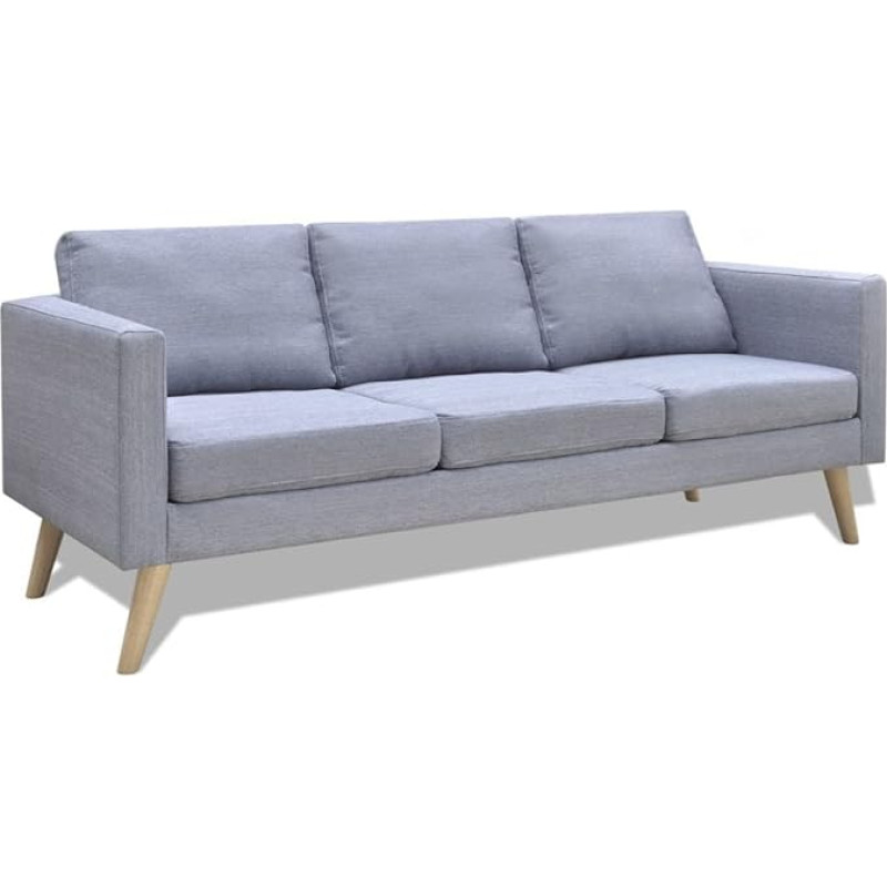 LAPOOH Sofa 3 sėdimų vietų sofa svetainei, apartamentams, poilsio sofa, sofos ir kušetės, relaksacinė sofa, audinys, šviesiai pilka spalva