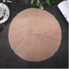 Tischsets Rund, 10er Set Runden Platzset Modern, Tischset für Küchen Zuhause Esszimmertisch, Roségold, 38cm