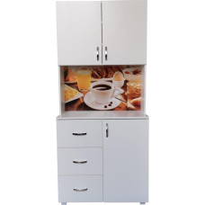 HTI living Blanca Bistro Kitchen Buffet 3 Drawers Tall Kitchen Cabinet White