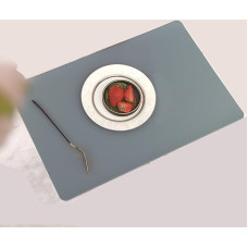 Tischset 4Er Set Leder, Schmutzabweisendes, einfarbiges Rechteck Platzset Modern, Tischset für Küchen Zuhause Esszimmertisch Restaurant, 45x30cm, Grau Blau