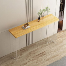 Konsolentisch Schmal, Konsolentisch Flur mit Transparenten Acrylbeinen für Wohnzimmer und Eingang(Yellow,100cm/39.4in)
