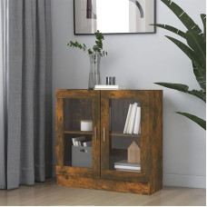 Glass Cabinet, Glass Cabinet, Display Case, Collector's Display Cabinet, Glass Cabinet, Jewellery Showcase, Smoked Oak 82.5 x 30.5 x 80 cm, Wood Material