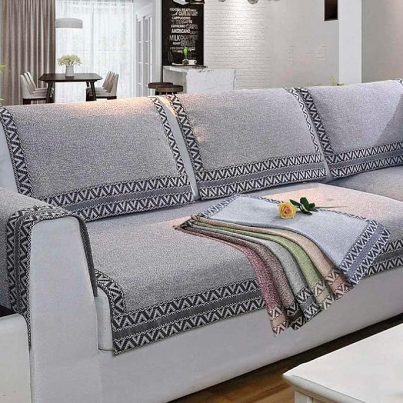 Sofos apsauga, sofos apsauga, neslystanti, retro, L formos, 1, 2, 3, 4 sėdimų vietų sofos užvalkalas, sofos apsauga, kačių, šunų antklodė, kampinė sofa, neslystanti sofos pagalvėlė, pilka, 70 x 210 cm (28 x 83 coliai)