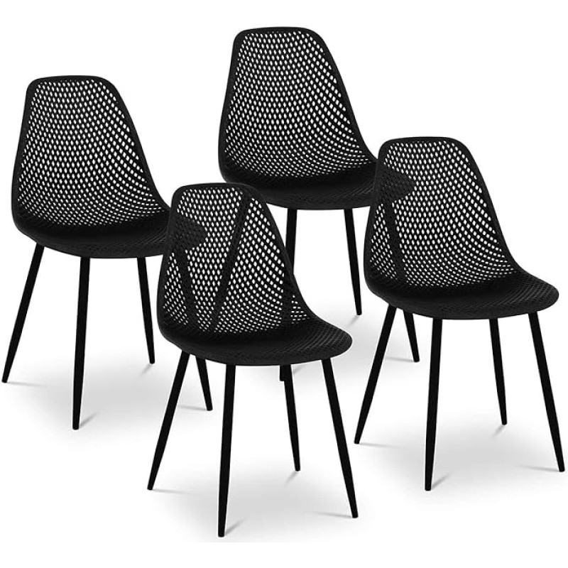 Fromm & Starck Star_SEAT_13 kėdė - 4 dalių rinkinys - iki 150 kg - Sėdynės plotas 52 x 46,5 cm - Juoda