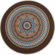 AMDXD Tischset Weihnachten Vintage Rund 4er Set, Gummi+Polyester Platzset Weihnachten Vintage Rund mit Mandala Muster Anti-Rutsch, Tischmatte Weihnachten Kaffee für Küche Hause Restaurant, 38CM
