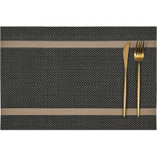 AMDXD 6er Set Tischset Weihnachten Abwaschbar Quadratisch, PVC Platzsets Weihnachten Abwaschbar mit Welle Streifen Anti-Rutsch, Tischuntersetzer Natur Grau für Restaurant Speisetisch, 45x30CM