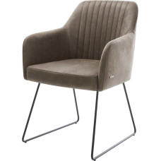 DELIFE Greg-Flex Armchair with Sled Frame Black Taupe Vintage
