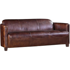 Clubsofa Rocket 3-vietė Vintage Cigar odinė tamsiai ruda natūralios odos sofa sofa