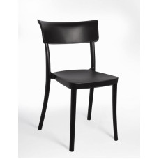 SARETINA Polypropylene Chair Colorful Design Outdoor Dining Kitchen Bar - Stackable - 9 Colours (4, Black)
