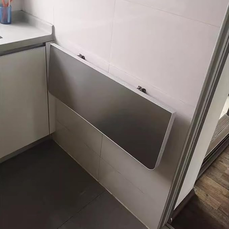 Klappbarer Esstisch aus Edelstahl, wandmontiert, mit verschiedenen Größen für kleine Räume, idealus Außenbereich, Garten und Balkon