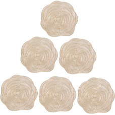NUOBESTY 6 Stück PVC Tischsets mit Rosenmuster Hohl Ausgeschnitten rutschfest 38cm Party und Valentinstag Tischdekoration für Zuhause Restaurant und Hochzeit