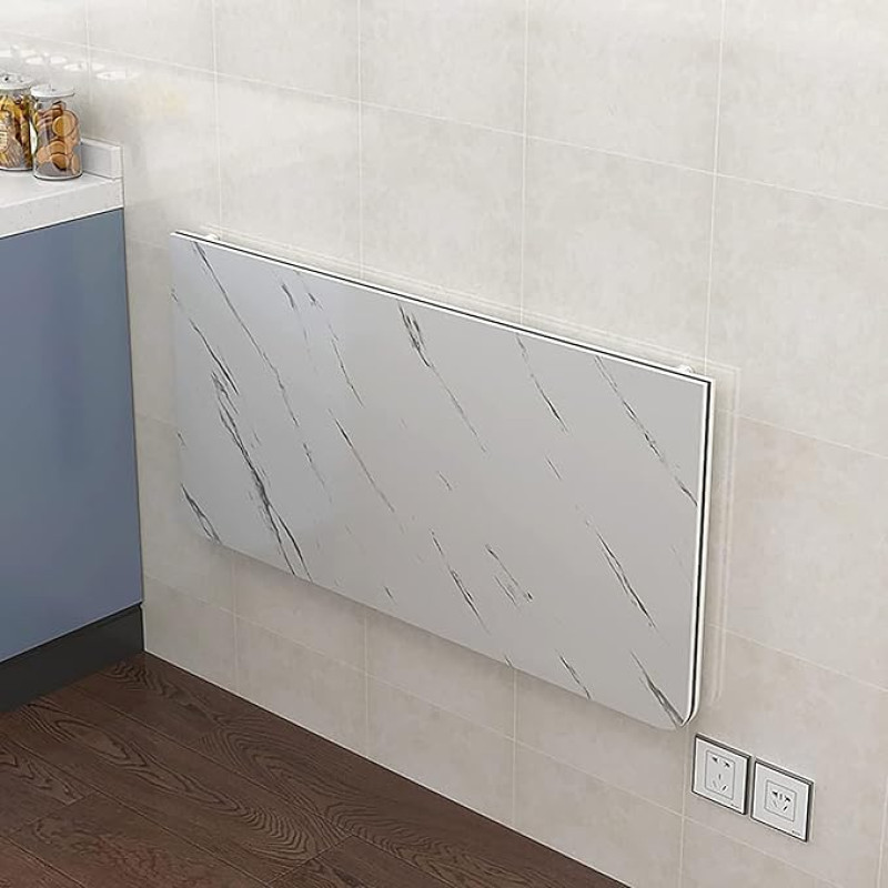 Klapptisch aus Marmor, zur Wandmontage, kratzfest und verschleißfest, leicht zu reinigen, platzsparendes Design.