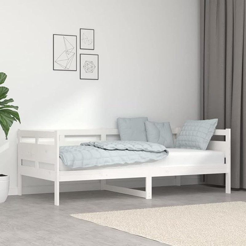 Homgoday Dormeuse balta pušies masyvo mediena 90 x 190 cm Dormeuse sofa lova Lounge sofa Svetainė Lauko sofos Sodo baldai