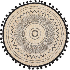 Wärmeisoliertes Tischset aus Jute 40cm mit Pompon Borte Hitzebeständige Tassenmatte für Haushalt Esszimmer und Restaurant