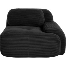 Modulinės sofos elementas dešinėje juodoje pusėje su porankiu ir atlošu, modulinės sofos modulis modulinei sofai, patogi medžiaginė sofa Svetainė