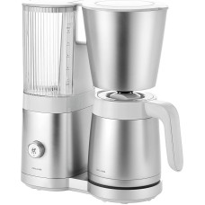 ZWILLING ENFINIGY Filtravimo kavos aparatas su 1,25 l talpos terminiu ąsočiu, kavos aparatas su boileriu, žydėjimo, nukalkinimo funkcija, nerūdijantis plienas, plastikas, sidabrinis