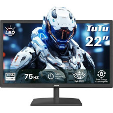 TuTu Monitor 22 Inch LED Full HD 75HZ Eye Care Computer Monitor Office (1920 x 1080, VGA HDMI VESA 100 x 100 mm) for PC Home Office Black F2145M