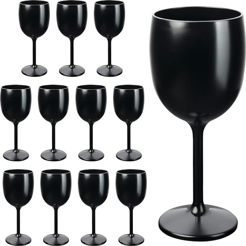 Schramm Reusable Wine Glasses in Black Choice of 6, 12, 24 or 48 Pieces Champagne Glass Champagne Flutes Champagne Flute Stemmed Glass Champagne Glasses Capacity Size: Pack of 12