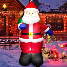 Danxilu 1.5 m Christmas Decoration Inflatable Santa Claus Outdoor with LED Lighting Inflatable Santa Christmas Outdoor Decoration with Gift Bag for Outdoor Garden Indoor Balcony Yard