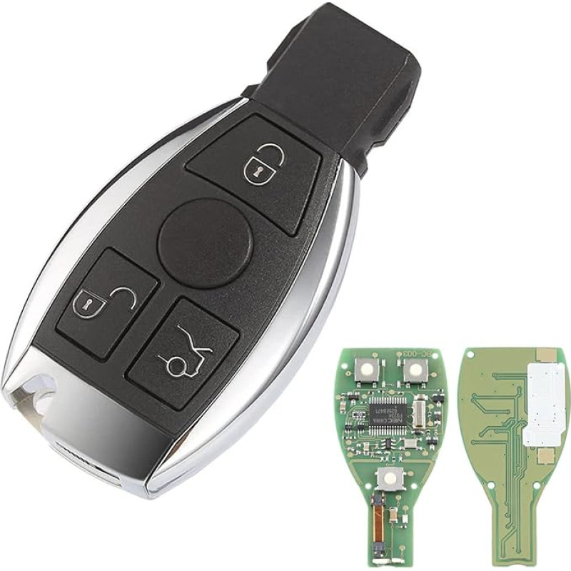 3 mygtukai 433 MHz automobilio raktelis su BGA lustu NEC Blade, skirtas Mercedes Ben-z A B C E S G klasei CLK SLK ML klasei W204 W211 nuotolinio valdymo rakto dėklas