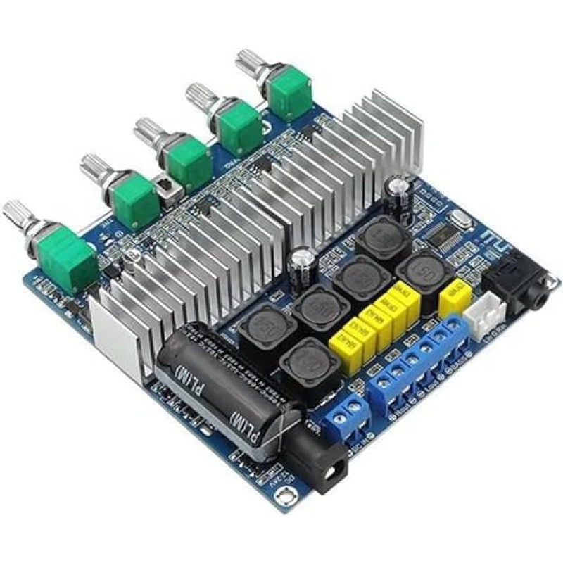 Skaitmeninis raktų stiprintuvas 2.1 kanalo didelės potencijos (DC12V-24V 2 x 50W + 100W) + 