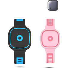 für UGREEN FineTrack 2er-Pack Silikon Armband - wasserdichte Schutzhülle & Komfortables Handgelenkband, Kratzfestes Staubdichtes Cover, Blau-Rosa