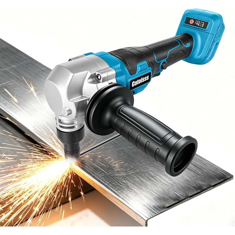 Knabber Blechknabber Kompatibel mit Makita 18V Akku,450W Kabellose Blechnibbler mit Bürstenlos Motor, 30000U/min,360° drehbarer Knabberkop Elektrische Blechschere für Edelstahl & Aluminium(ohne Akku)