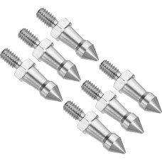 PATIKIL 1/4 colio sriegio trikojo smaigalys 6 pakuotės fotoaparato trikojo įžeminimo smaigalys Nerūdijančio plieno smaigų montavimo adapteris, skirtas monopodo stiliui 2 sidabro spalvos