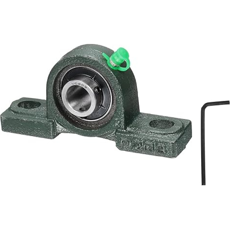 tiekimo žemėlapis UCP203 Stehlager, 17 mm Bohrung, selbstausrichtend, massiver Gusseisen-Sockel, Chromstahlflansch montierter Stehlenkugellager, (ABEC3)