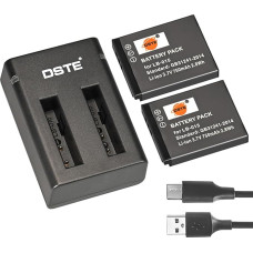DSTE 2PCS LB-015 Ersatz akku (750mAh/3.7V) ir dvigubas laikiklis, suderinamas su Kodak PIXPRO WPZ2