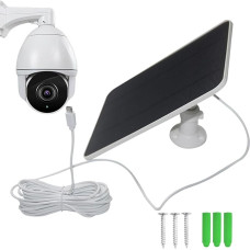 Ring Solarpanel - Spotlight Cam Pro, Spotlight Cam Plus, Typ C wiederaufladbares Ladegerät, wetterfestes Solarladepanel, DC-Ausgang Netzteil für Türklingel, Kamera, Wohnung