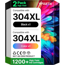 304 XL Printer Cartridges for HP 304 Printer Cartridges Black and Colour Multipack for HP Deskjet 2620 2622 2630 3720 3730 3750 3760 3762 for HP Envy 5000 5010 5020 5030 5032 2 Pack