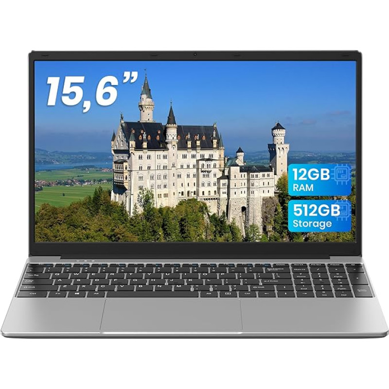 jumper Nešiojamasis kompiuteris 15,6 colių FHD ekranas, 12 GB RAM, 512 GB SSD TF Extend 512GB, 5205U procesorius, lengvas verslo ir studentų nešiojamasis kompiuteris, 2 stereo garsiakalbiai / C tipo / USB 3.0/10 klaviatūra