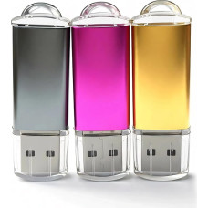 3 USB atmintinių pakuotė po 16 GB didelės spartos USB 2.0 16 GB atmintinė su LED ekranu, skirta asmeniniam kompiuteriui / nešiojamajam kompiuteriui / automobiliniam radijui / televizoriui (rožinė raudona, auksinė, pilka)