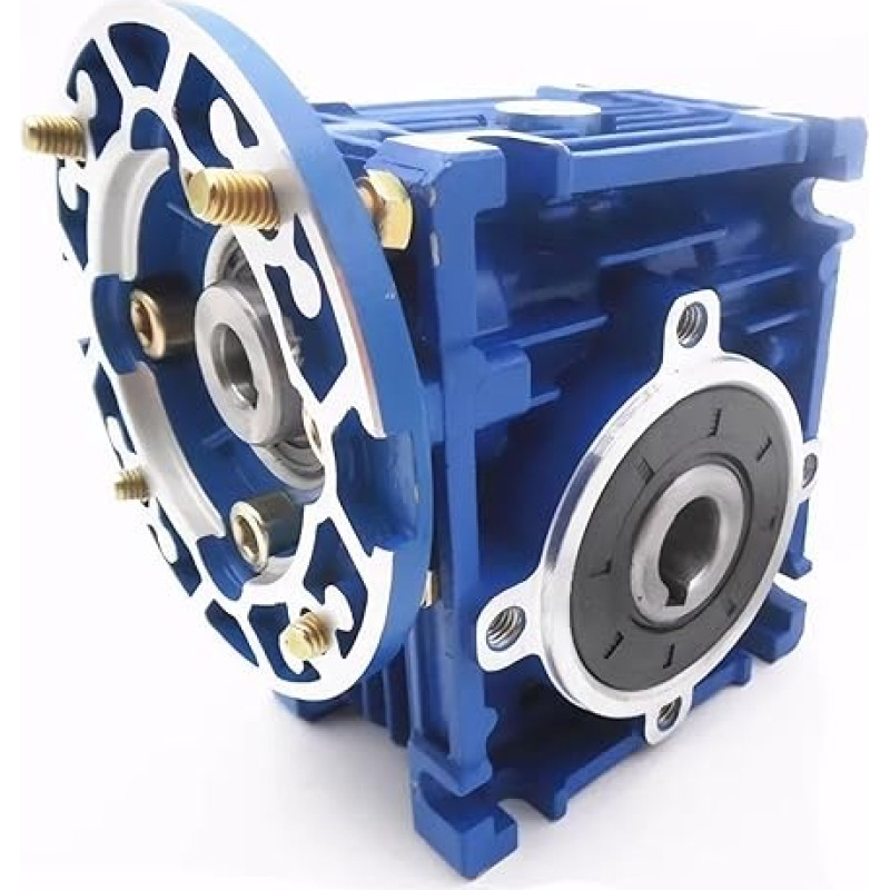 NMRV025 Schneckengetriebe-Drehzahlminderer 56B14 Rundflansch 9 mm Eingangswelle 11 mm Ausgangsbohrung for 0,12 kW Einphasenmotor Metallgehäuse(Ratio 30 to 1)